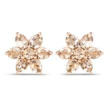 10KT Rose Gold 1.98ctw Morganite Earrings