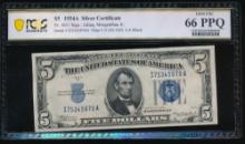 1934A $5 Silver Certificate PCGS 66PPQ