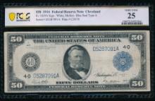 1914 $50 Cleveland FRN PCGS 25