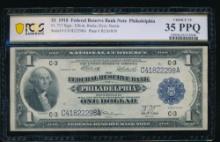1918 $1 Philadelphia FRBN PCGS 35PPQ