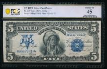 1899 $5 Chief Silver Certificate PCGS 45