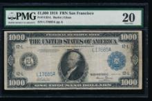 1918 $1000 San Francisco Federal Reserve Note PMG 20