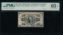 10 Cent Third Issue Fractional PMG 65EPQ