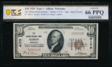 1929 $10 Albion NE National PCGS 66PPQ