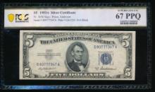 1953A $5 Silver Certificate PCGS 67PPQ