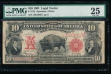 1901 $10 Bison Legal Tender Note PMG 25