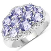 Plated Rhodium 2.66ctw Tanzanite Ring