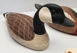 2 - Sicned Hornick Bros Wooden Duck Decoys