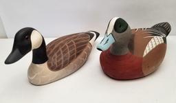 2 - Sicned Hornick Bros Wooden Duck Decoys