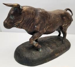 Bronze Bull Statue by B. Carmona