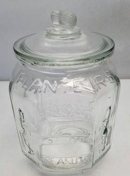 "Planters Salted Peanuts" Glass Snack Jar with Lid