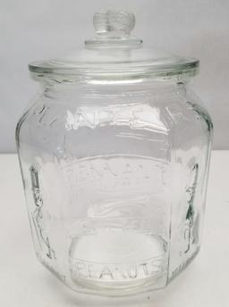 "Planters Salted Peanuts" Glass Snack Jar with Lid