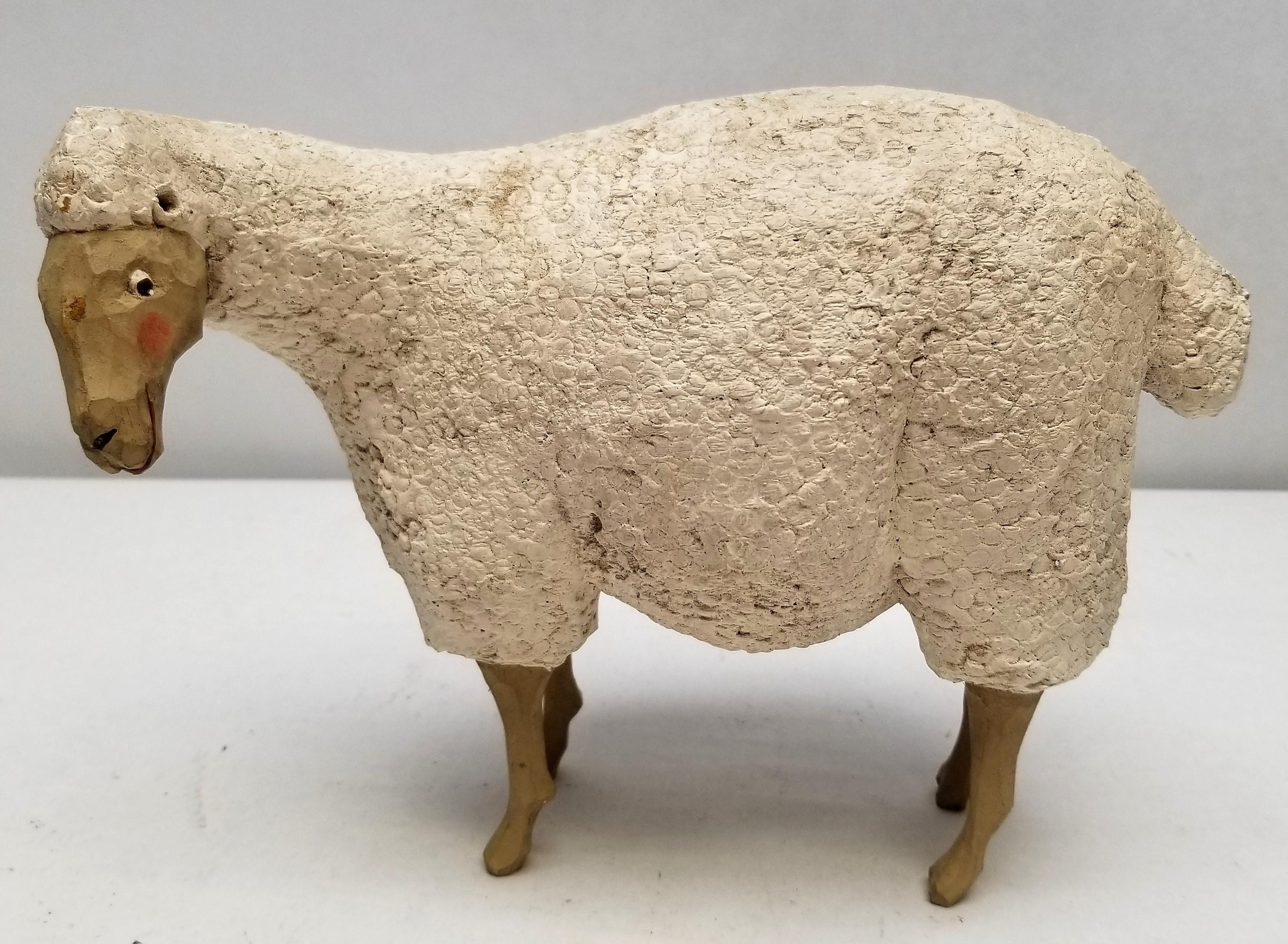 L. Koosed 1998 Signed Folk Art Sheep Carving