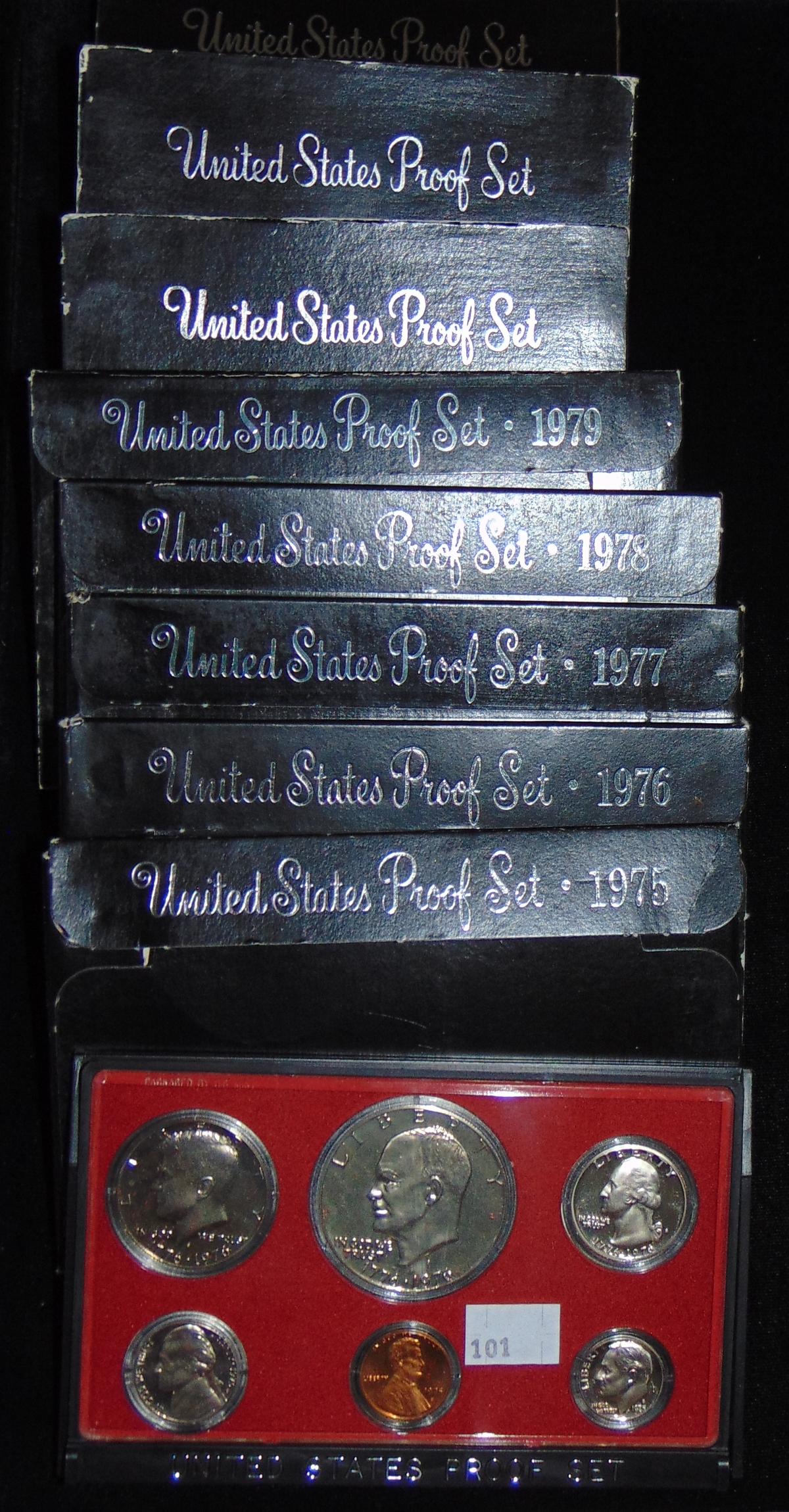 8 U.S. Proof Sets: 1975, 1976, 1977, 1978, 1980,
