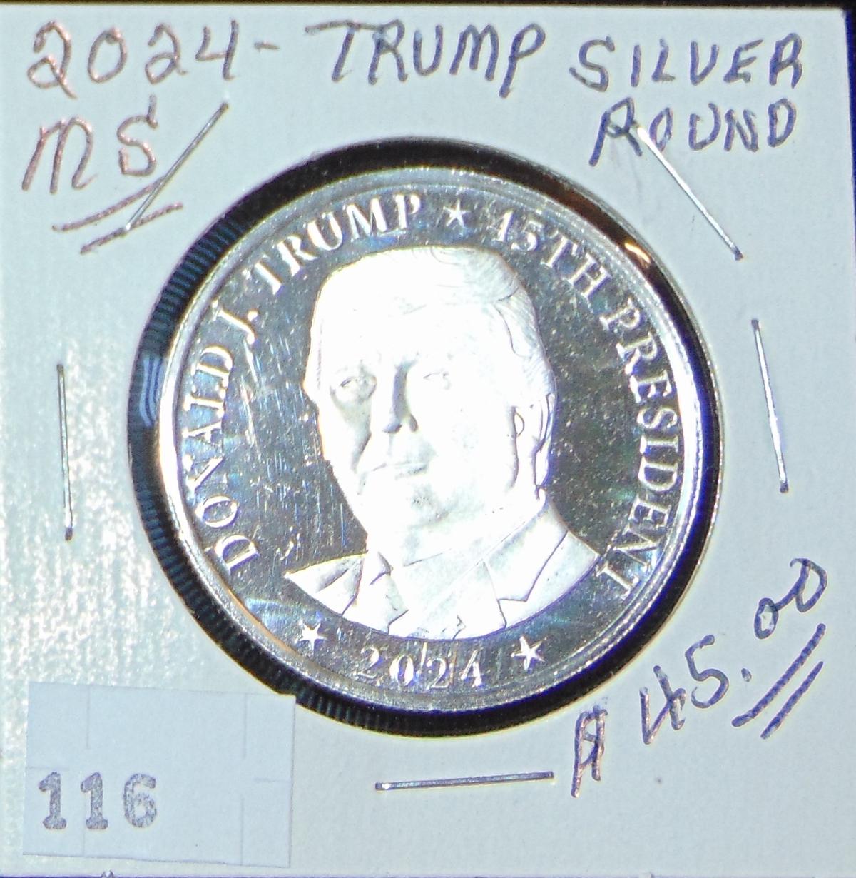 2024 Trump Silver Round 1 Troy Oz. .999