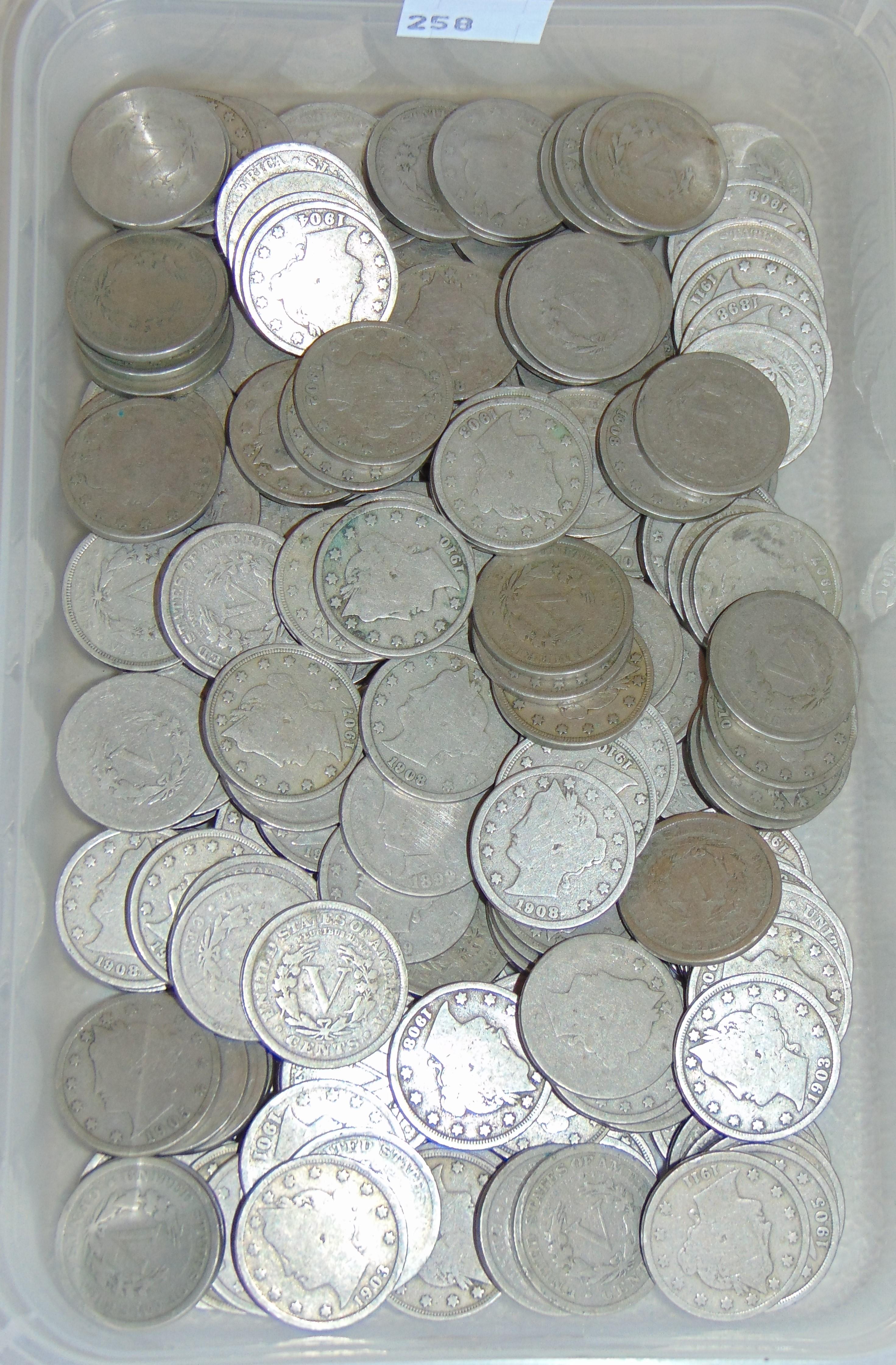 175 "V" Nickels 1898-1912.