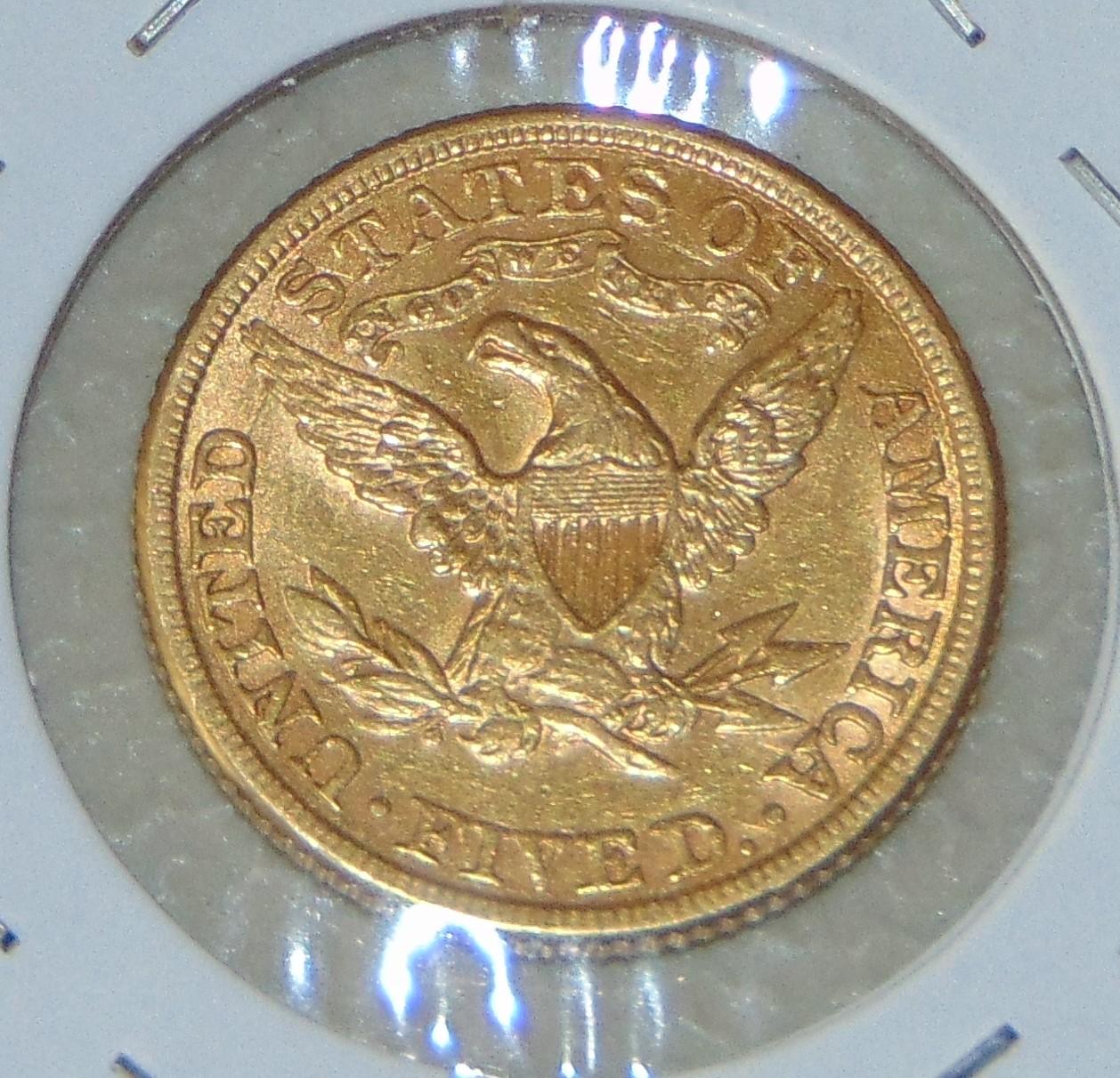 1881 $5 Liberty Gold XF.