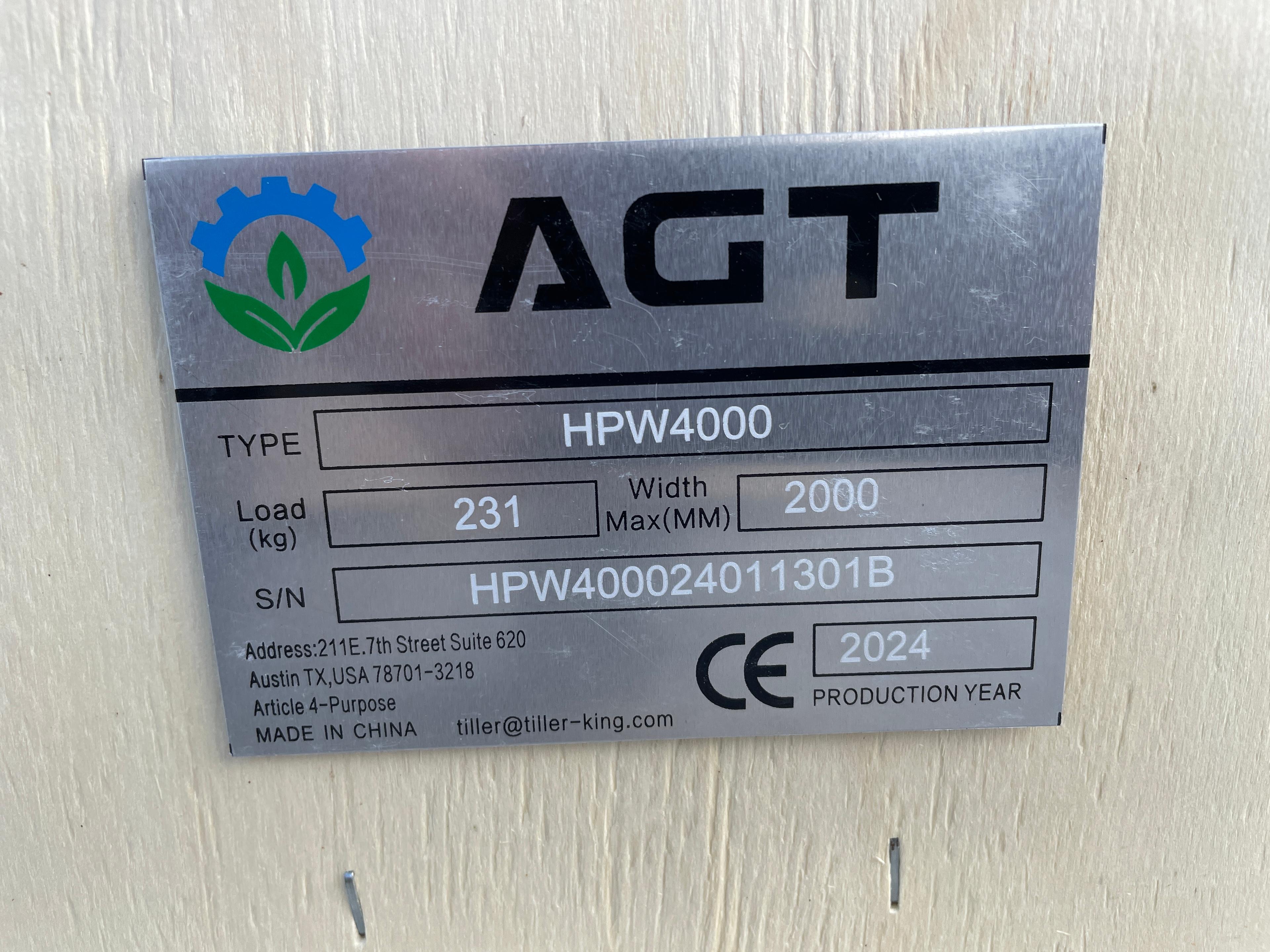 New AGT 4,000 PSI Hot Water Pressure Washer