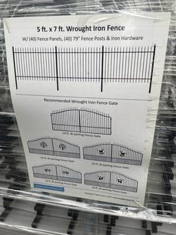 Skid Lot Of 5'X7' Wrought Iron Fencing