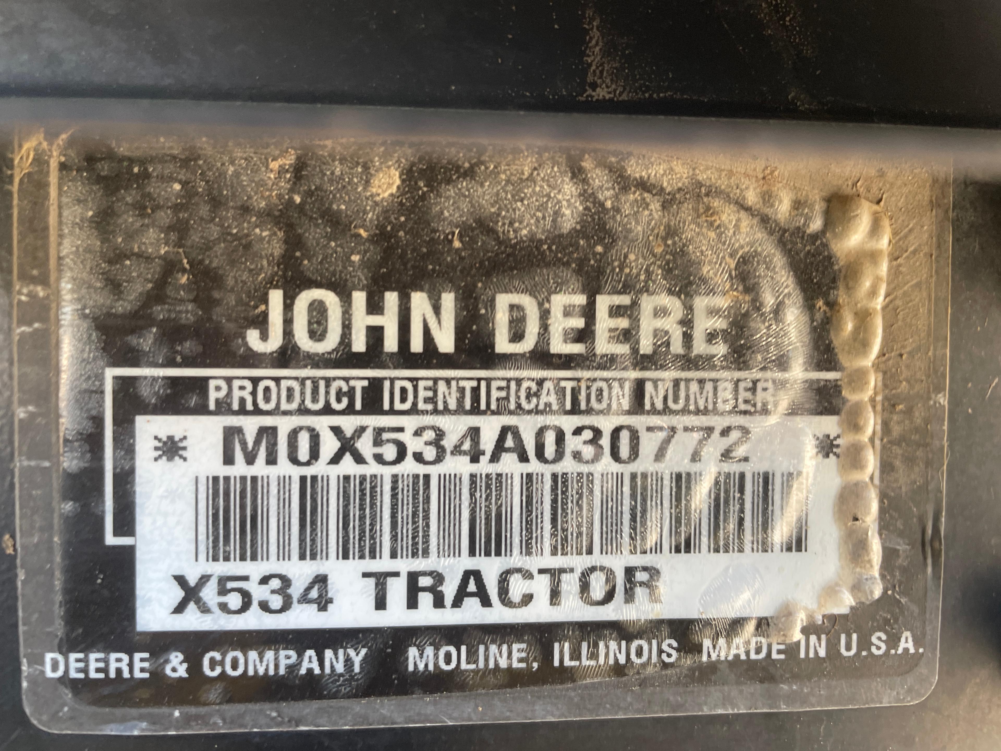 John Deere X534 48" Hydrostatic Riding Mower