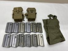 (15Pcs.) AR-15/M-16 20RD MAGS, POUCHES, BANDOLIER