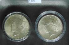 2 1922 Peace Dollars MS+.