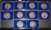 10pc. American Patriots Silver Medallions