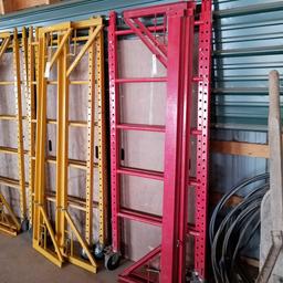 30''x 6' adjustable rolling scaffolding, plywood deck-red.