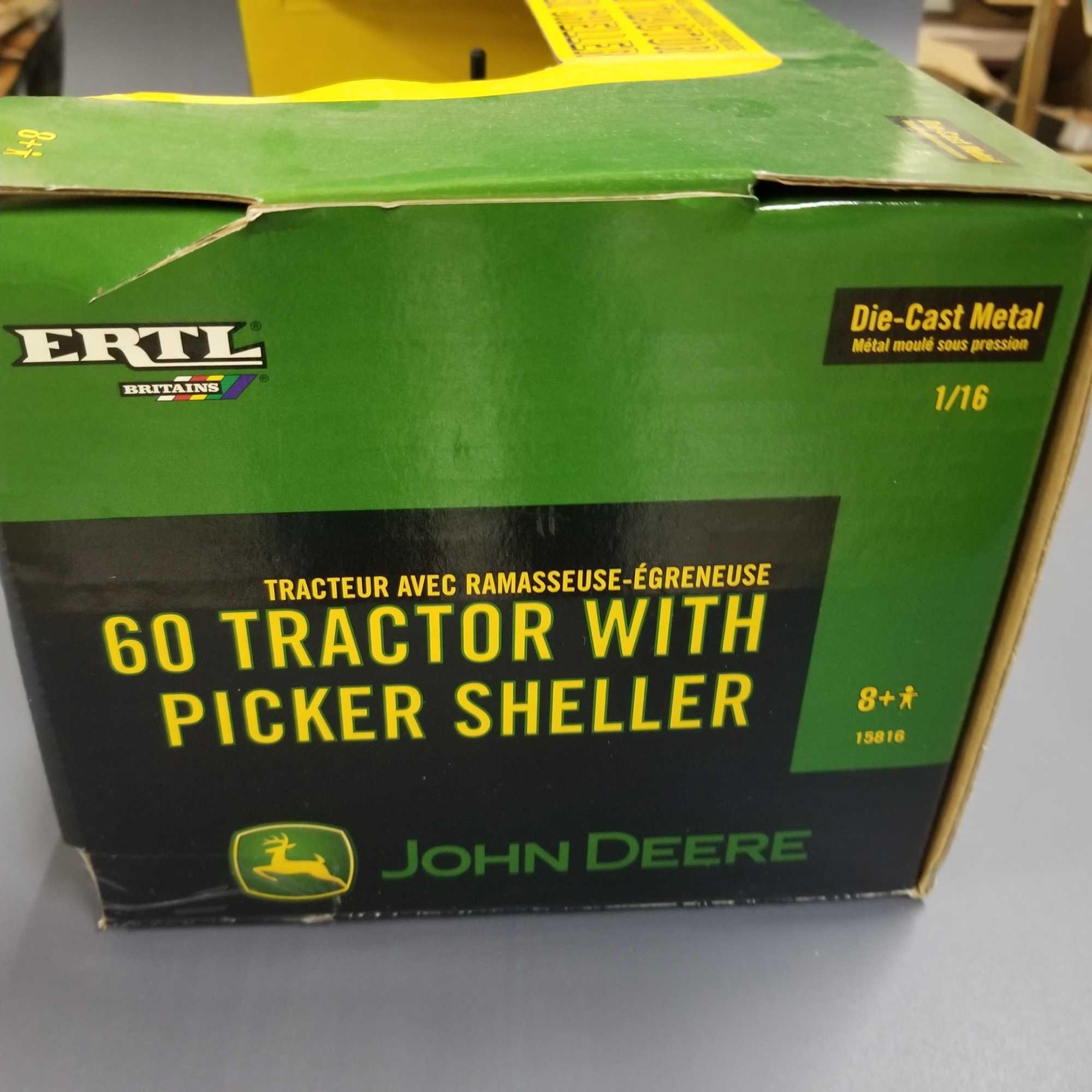 JOHN DEERE MODEL "60" TRACTOR WITH 227 PICKER SHELLER
