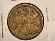 1863 Civil War Token Merchant's Store Card in Very Fine