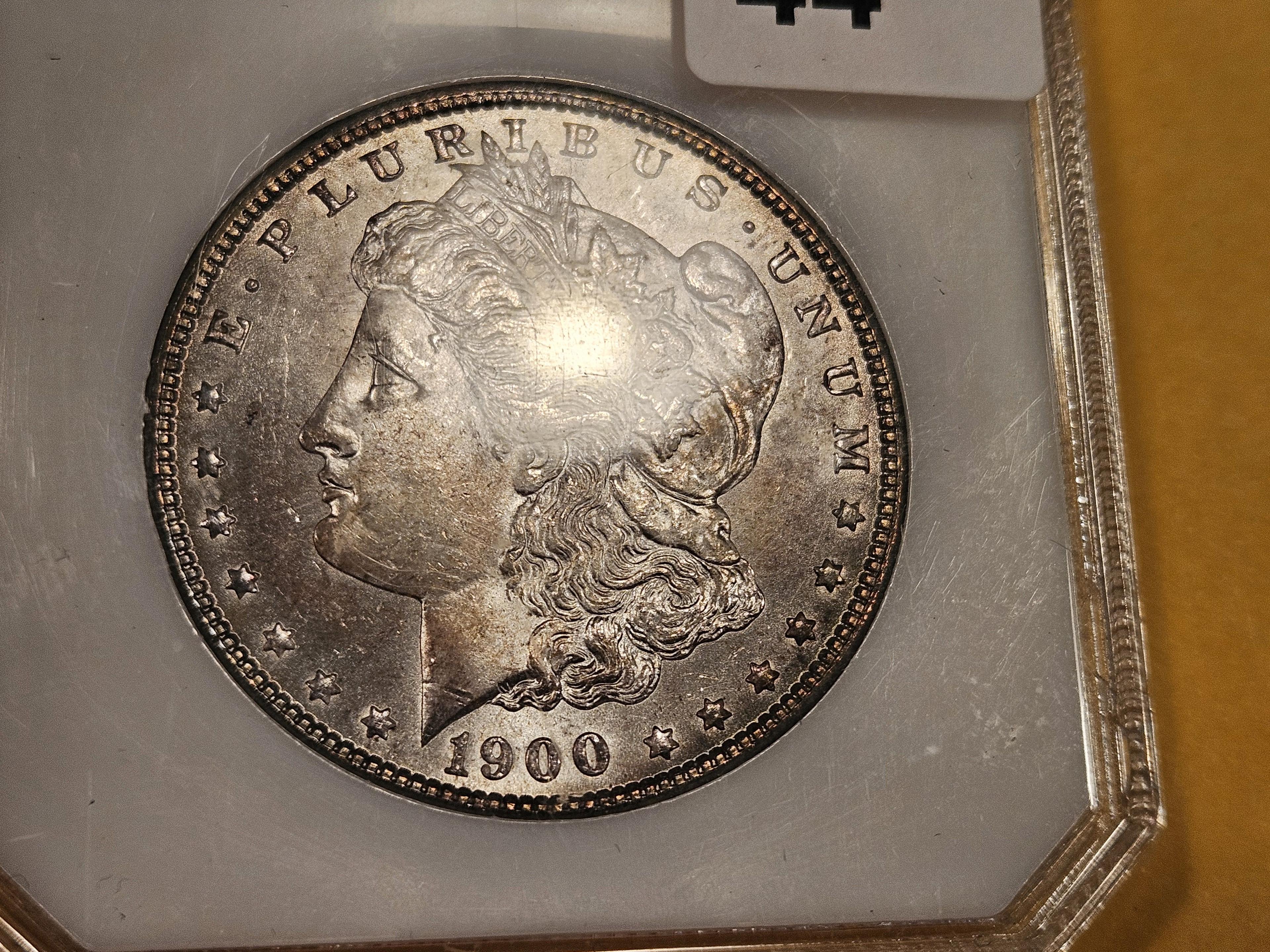 PCI 1900 Morgan Dollar in Mint State 63