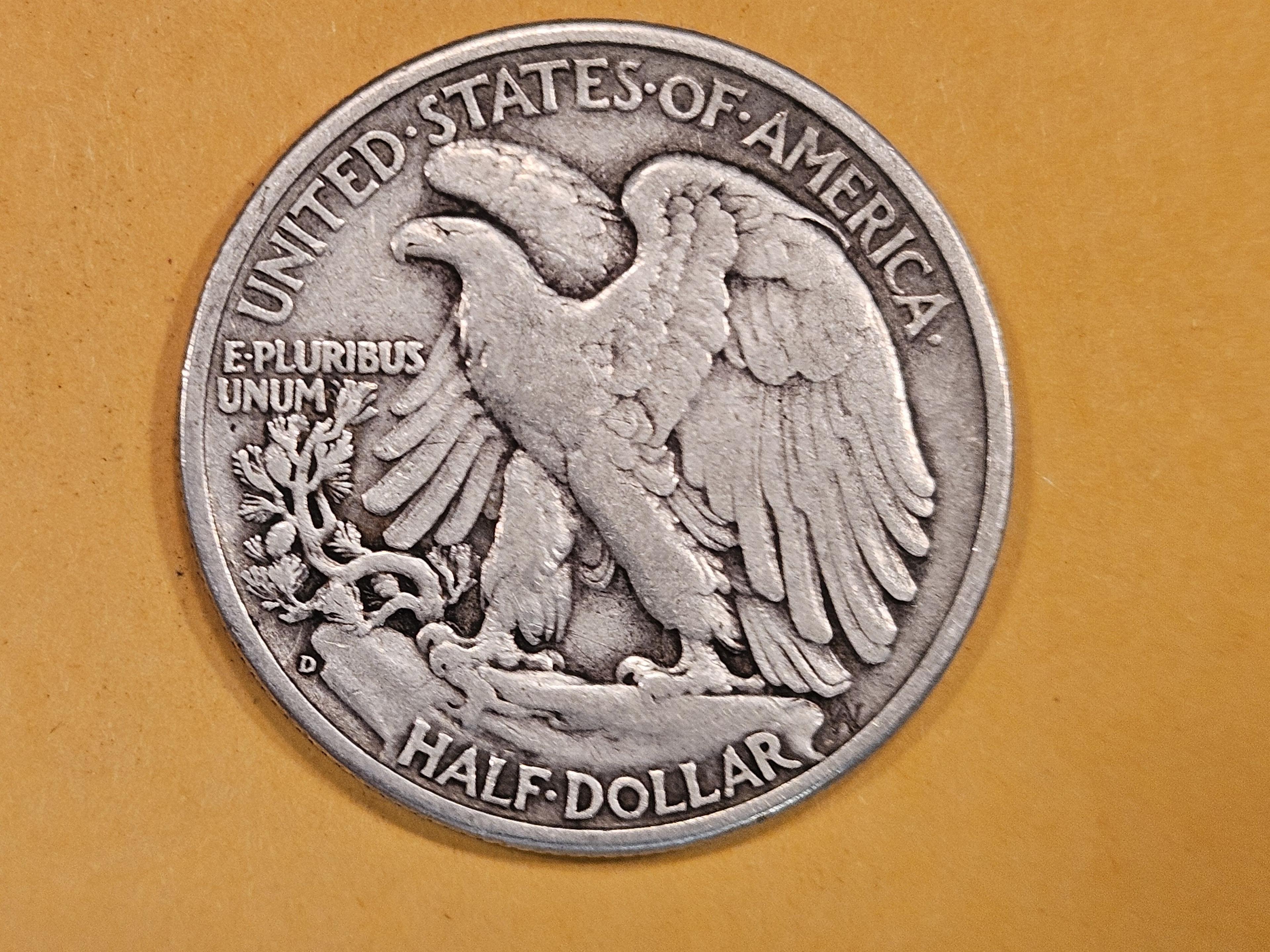 * Key Date 1938-D Walking Liberty Half Dollar in Very Fine - 20