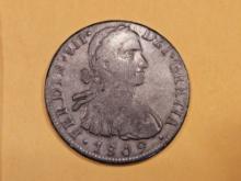 1809 Mexico th Silver 8 reales in Very Fine