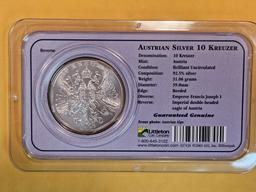 GEM Brilliant Uncirculated 2001 Austrian Silver 10 kreuzer