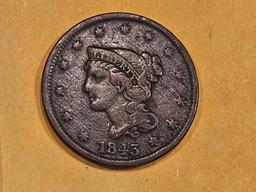 1843 Braided Hair Large Cent