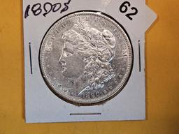 1890-S Morgan Dollar in About Uncirculated plus