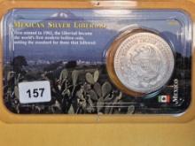 GEM Brilliant uncirculated 1995 Mexico Silver Onza