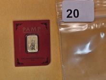 GOLD! PAMP Suisse One Gram .9999 fine gold bar