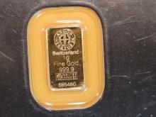 GOLD! Argor-Heraeus one gram .9999 fine gold bar