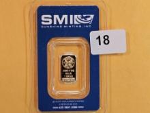 GOLD! Sunshine Minting One gram .9999 fine gold bar