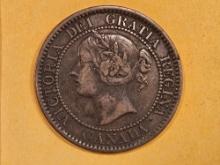 Key 1859 Canada large cent in Very Fine plus