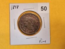 1848 Braided Hair Large Cent