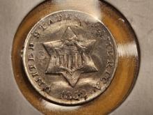 1852 Three Cent Silver Trime