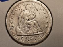 1857-O Seated liberty Quarter