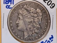 ** KEY DATE ** 1891-CC Morgan Dollar