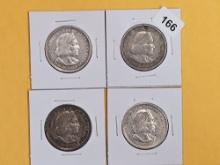 Four 1893 Columbian Commemorative Half Dollars