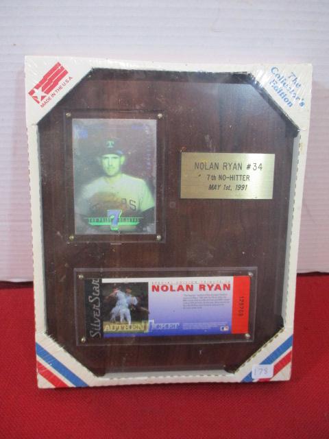 Nolan Ryan Collectors Edition No Hitter Plaque