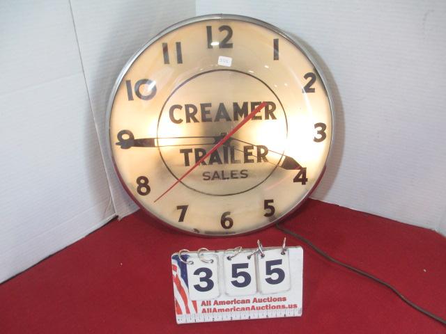 Creamer Trailer Sales Advertising Lightup Clock
