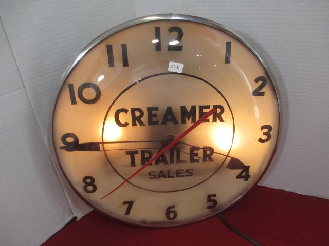 Creamer Trailer Sales Advertising Lightup Clock