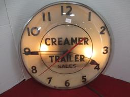 Creamer Trailer Sales Advertising Lightup Clock